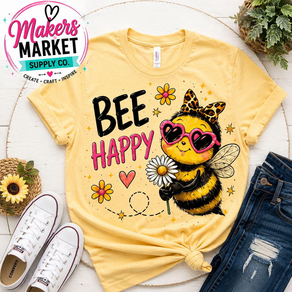 BEE HAPPY  DTF TRANSFER