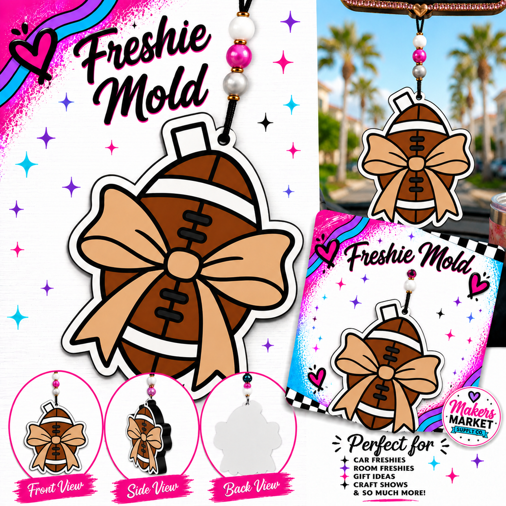 FOOTBALL BOW FRESHIE MOLD