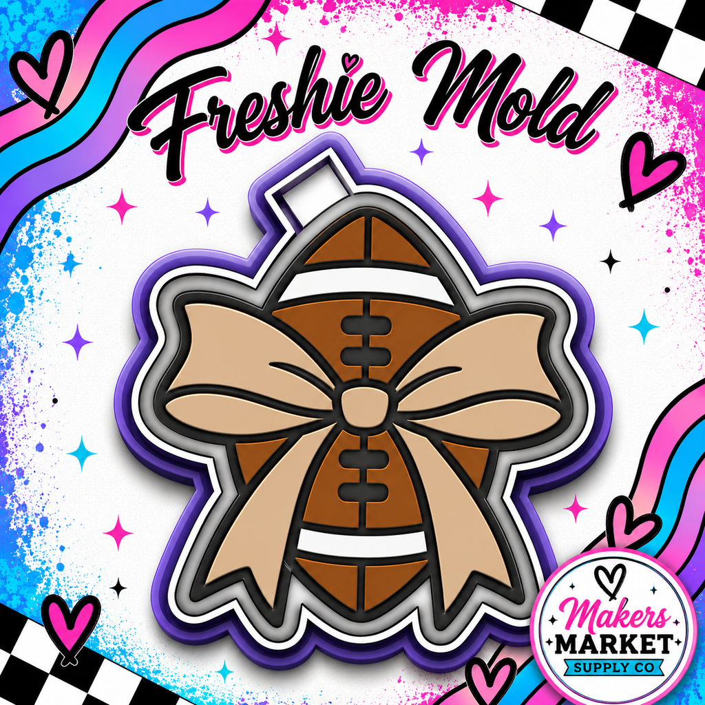 FOOTBALL BOW FRESHIE MOLD