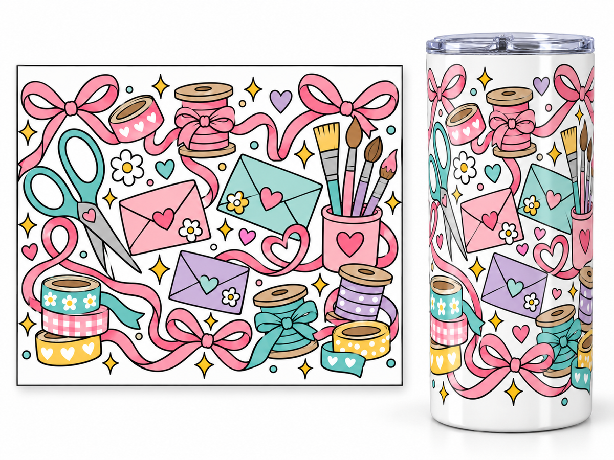RIBBONS Tumbler Tape Template