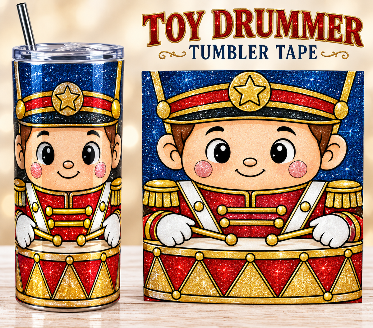 DRUMMER BOY Tumbler Tape Template
