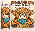 Highland cow Tumbler Tape Template