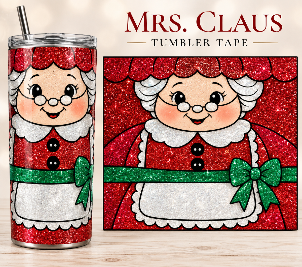 mRS. cLAUSE Tumbler Tape Template