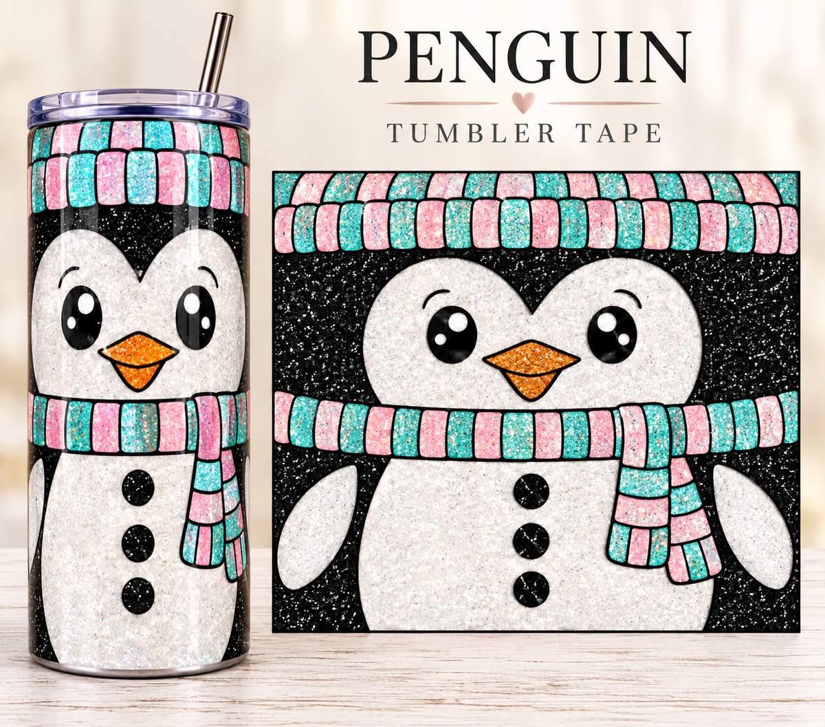 PENGUIN Tumbler Tape Template