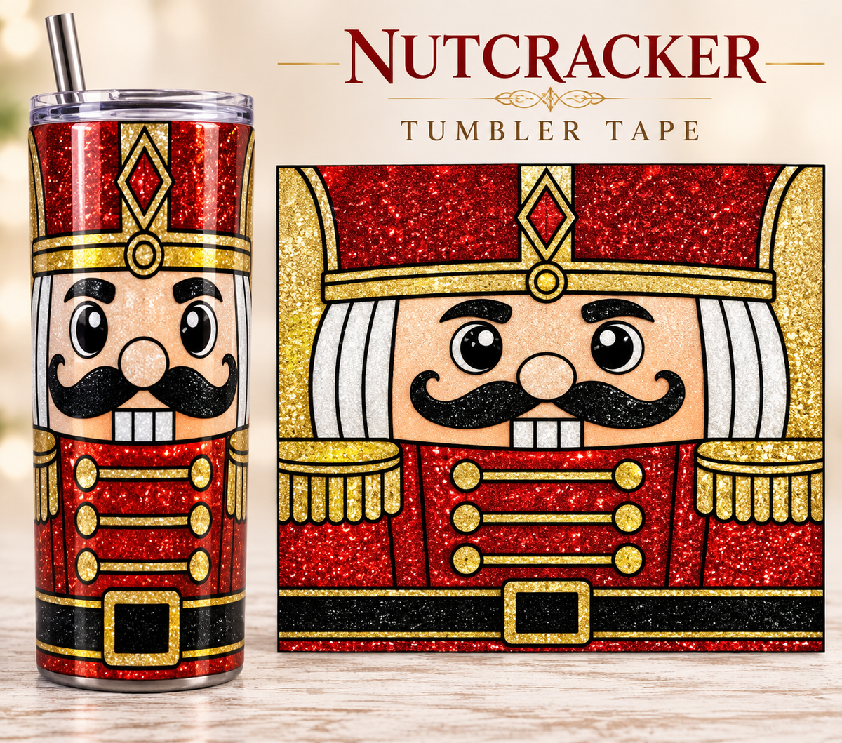 NUTCRACKER Tumbler Tape Template