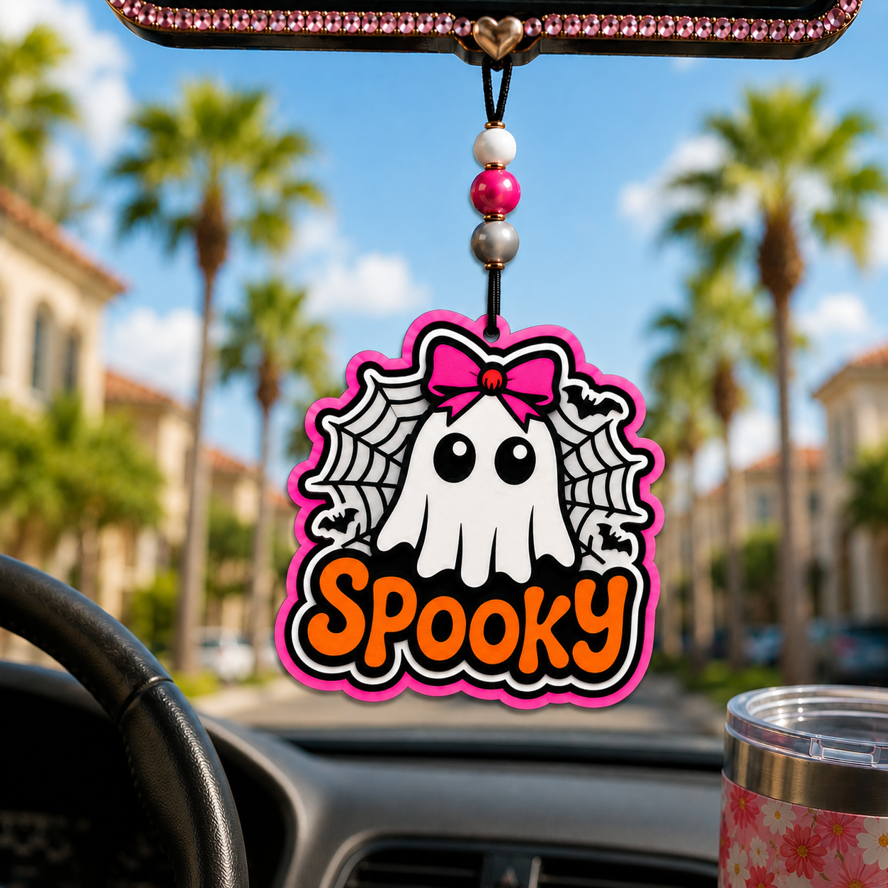 SPOOKY GHOST WITH BOW FRESHIE MOLD