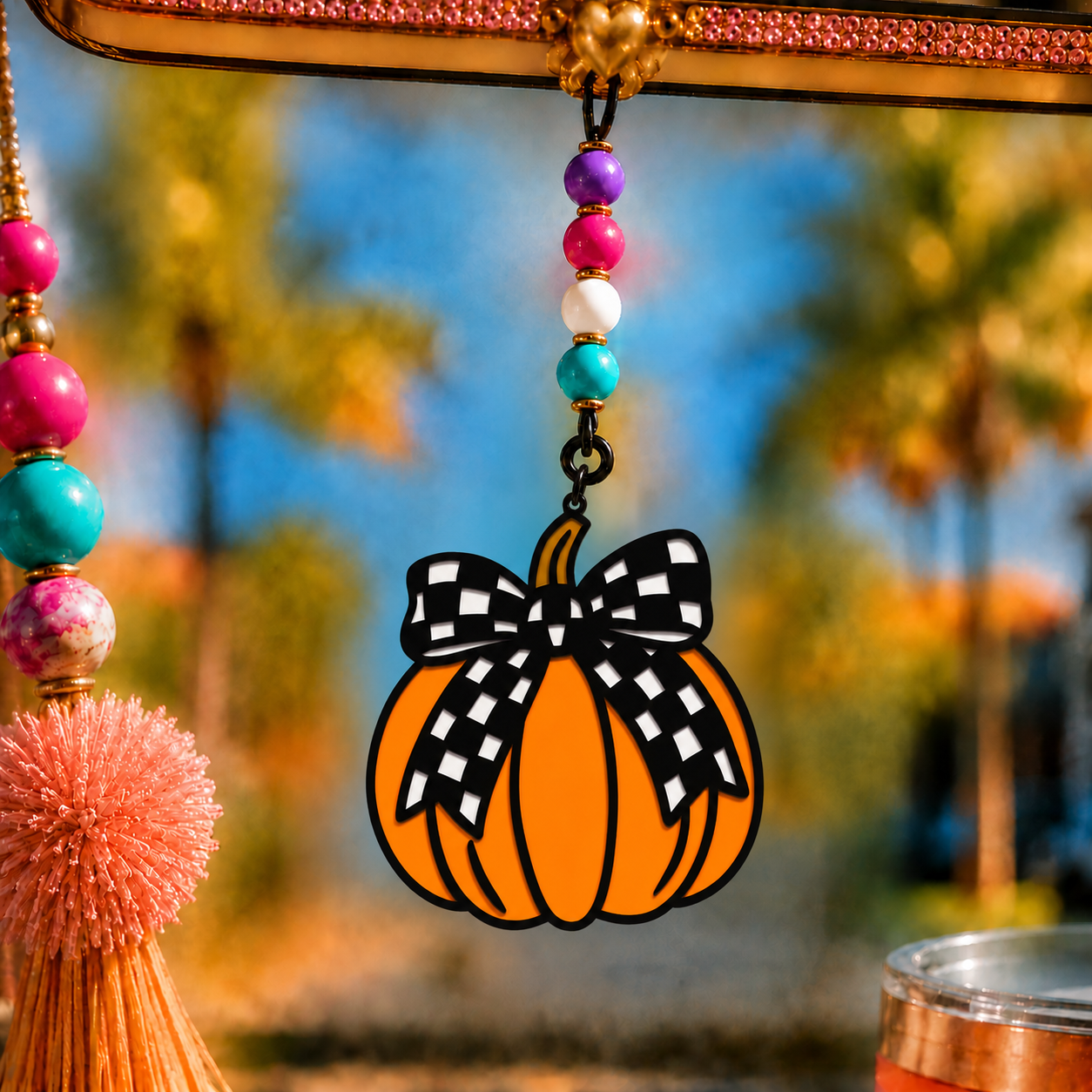 PUMPKIN WITH PLAID BOW  FRESHIE MOLD