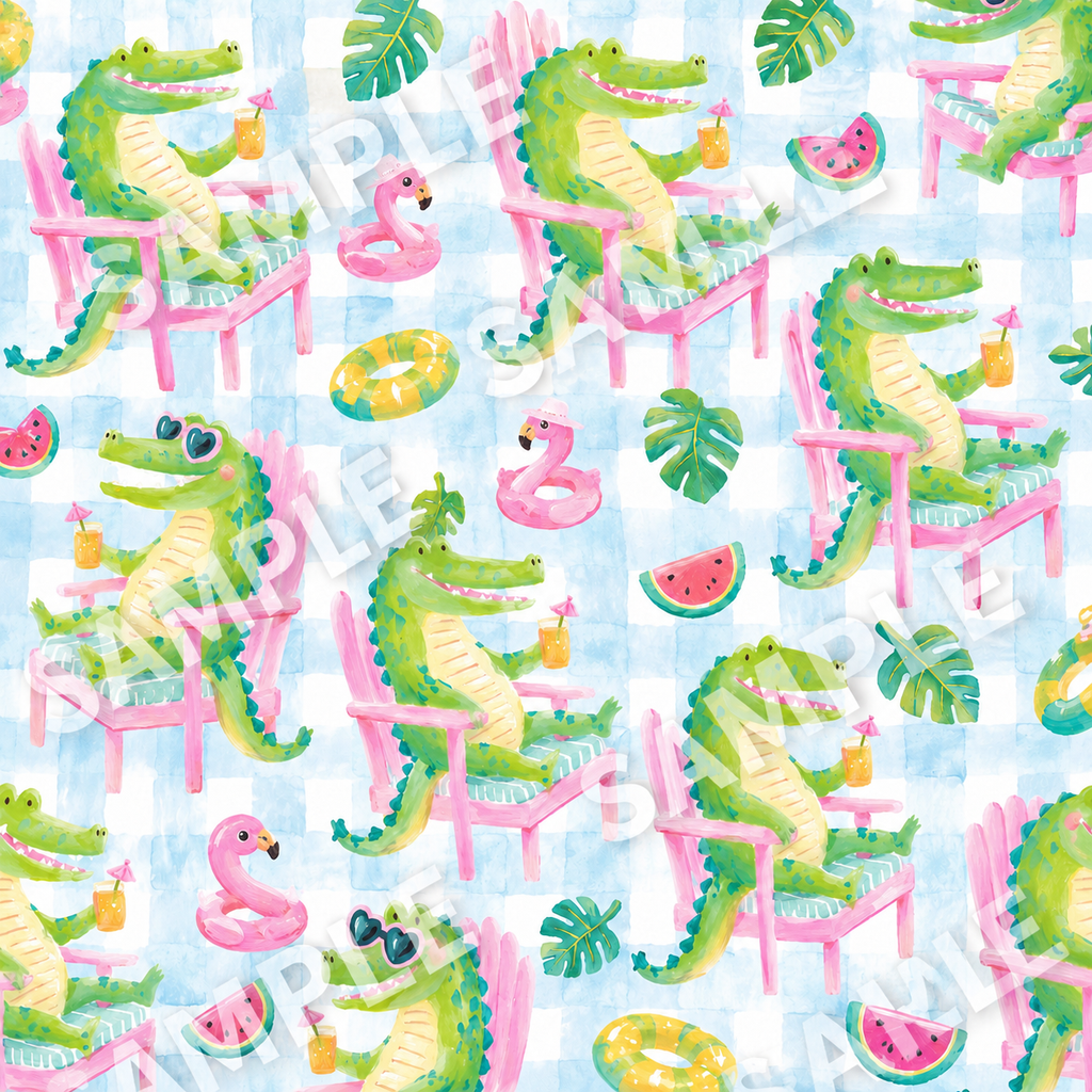 Summer Gator Printed Vinyl