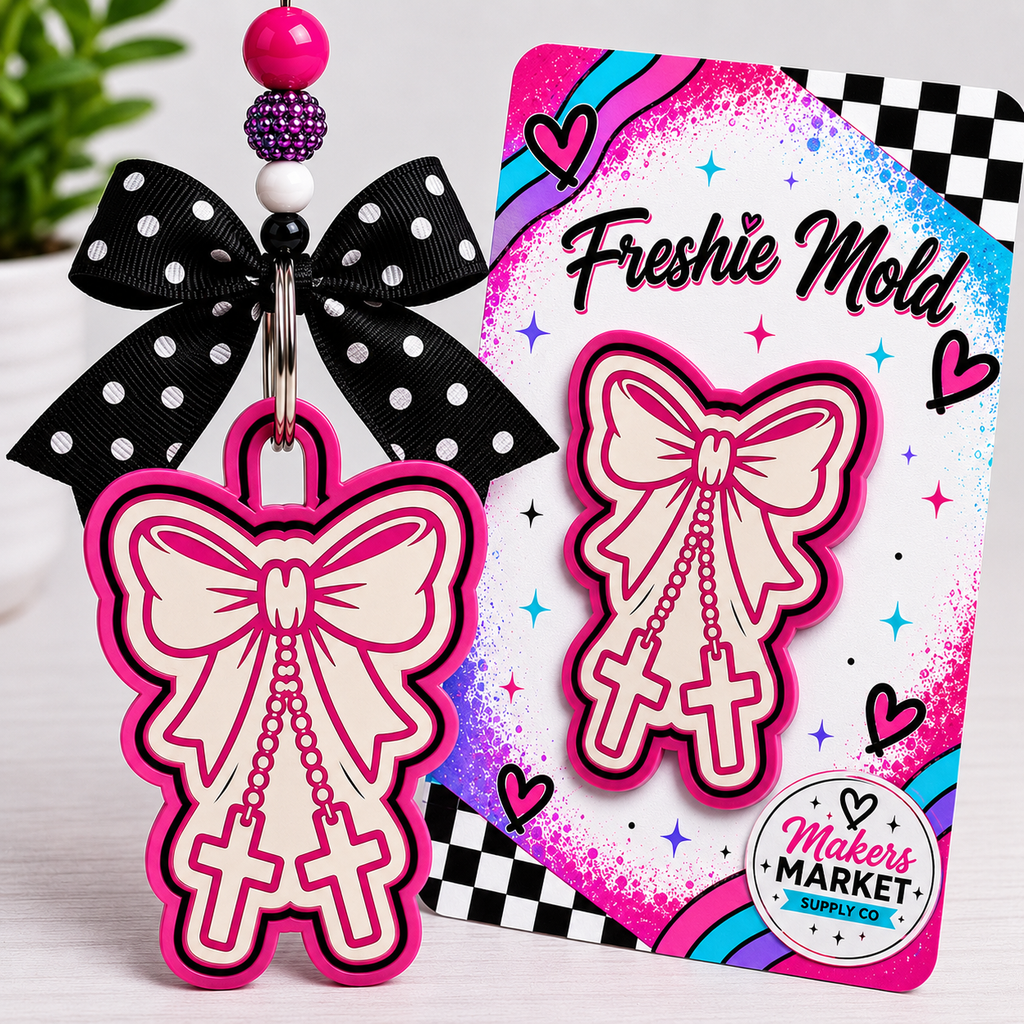 Bow with crosses freshie mold