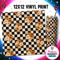 Checkered fall flowers  Vinyl