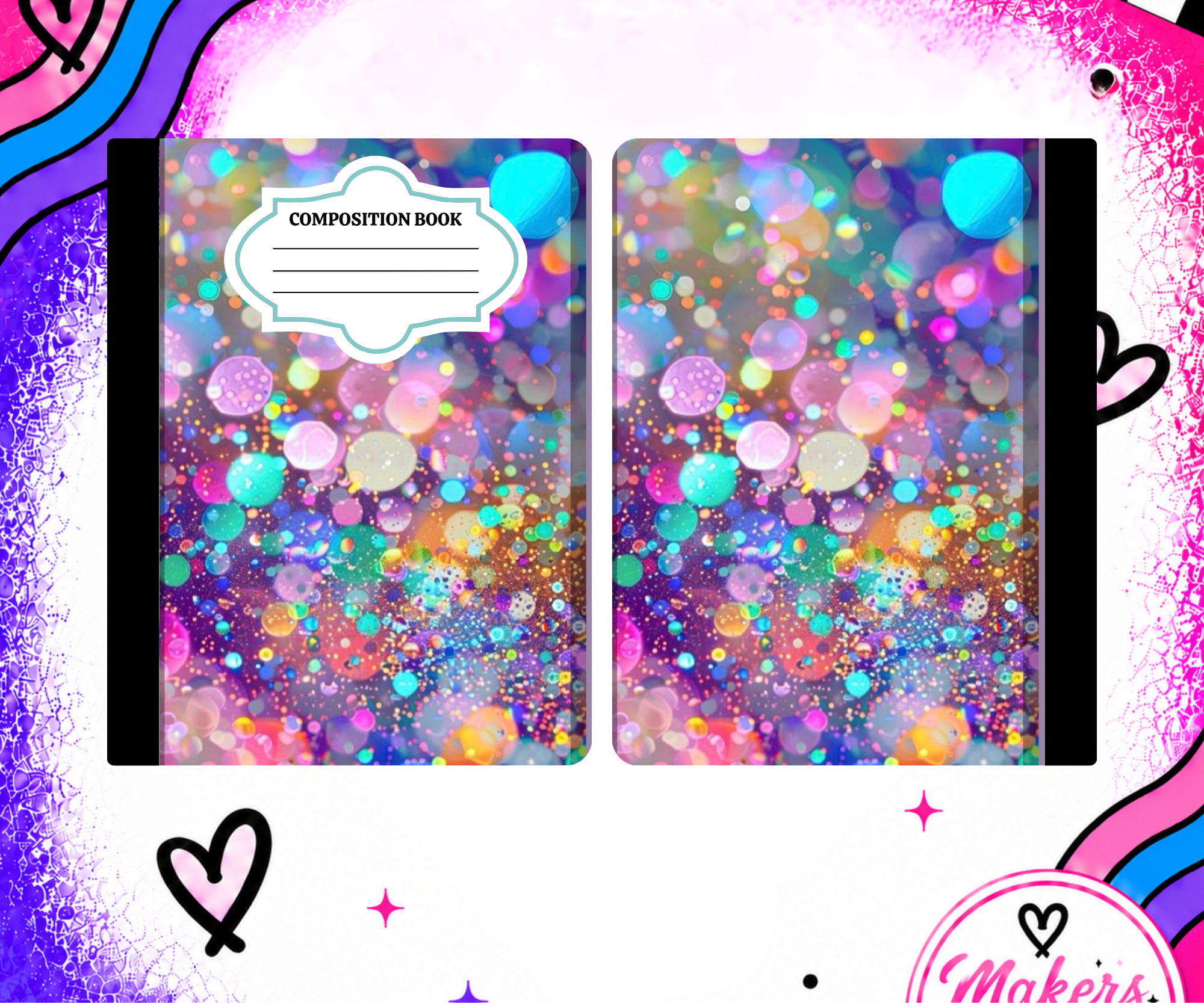 Glitter notebook cover