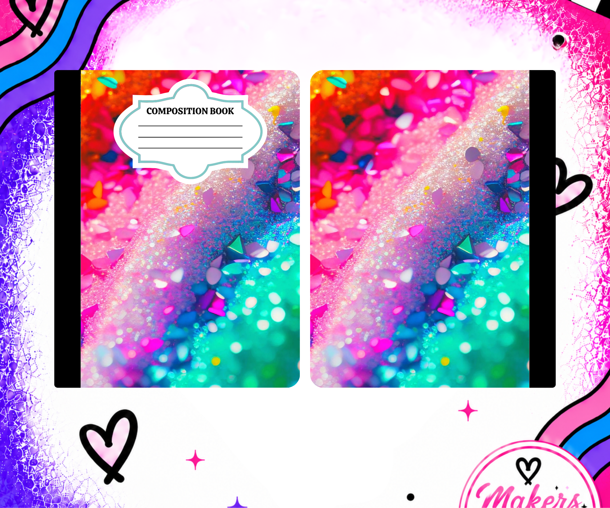 Glitter 2 notebook cover