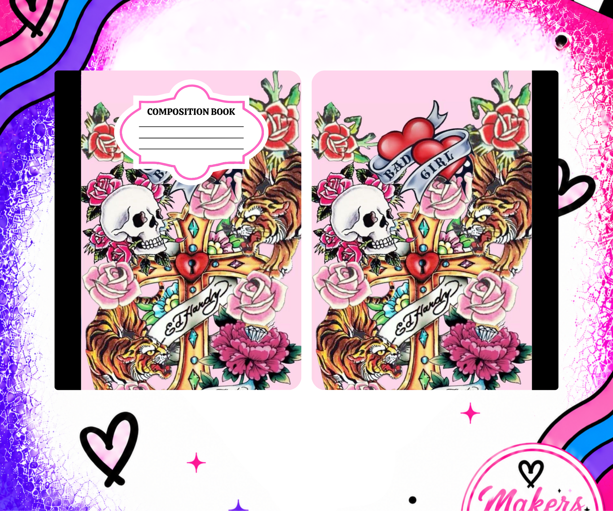 Pink with tigers notebook cover