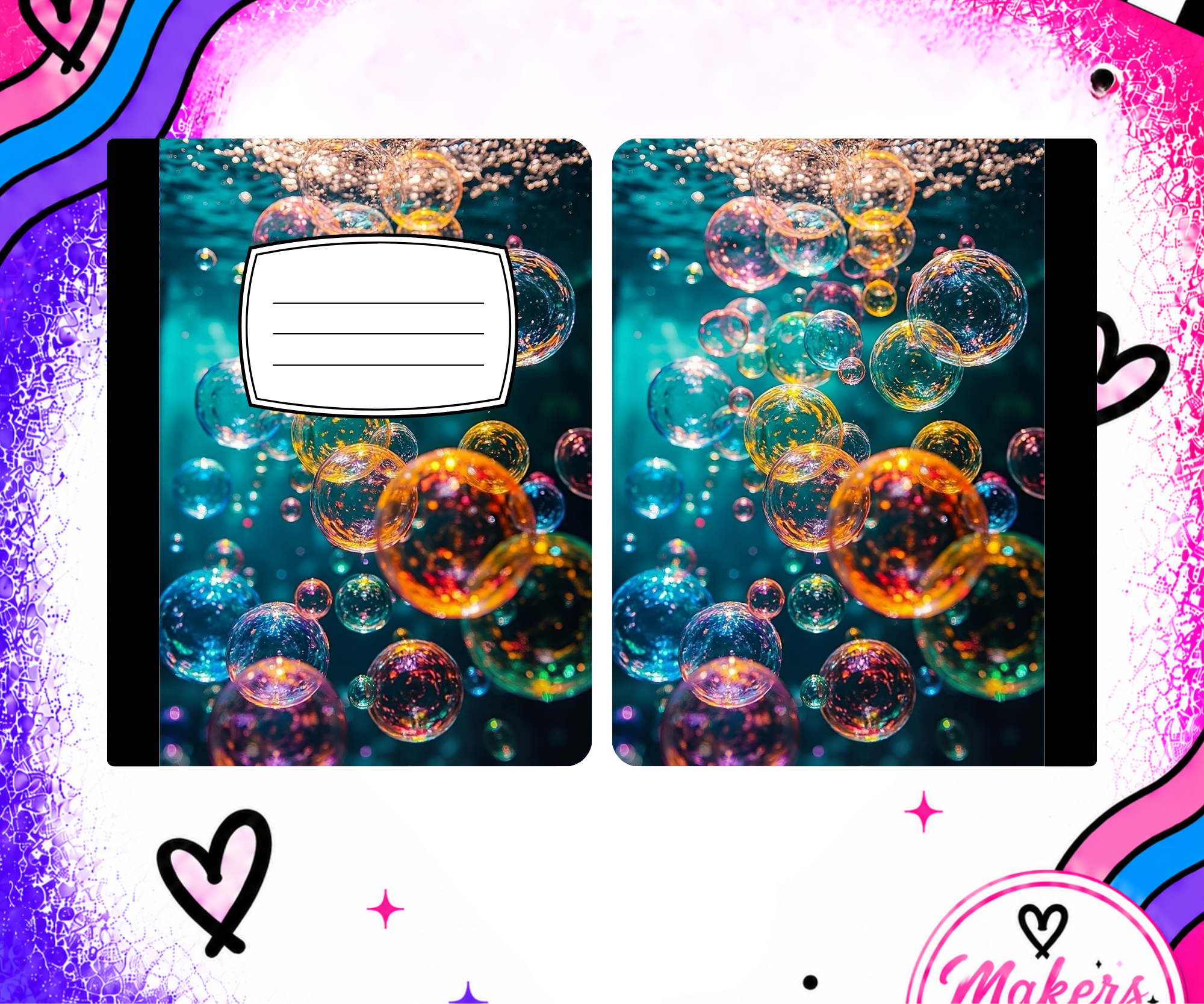 Colorful bubble notebook cover