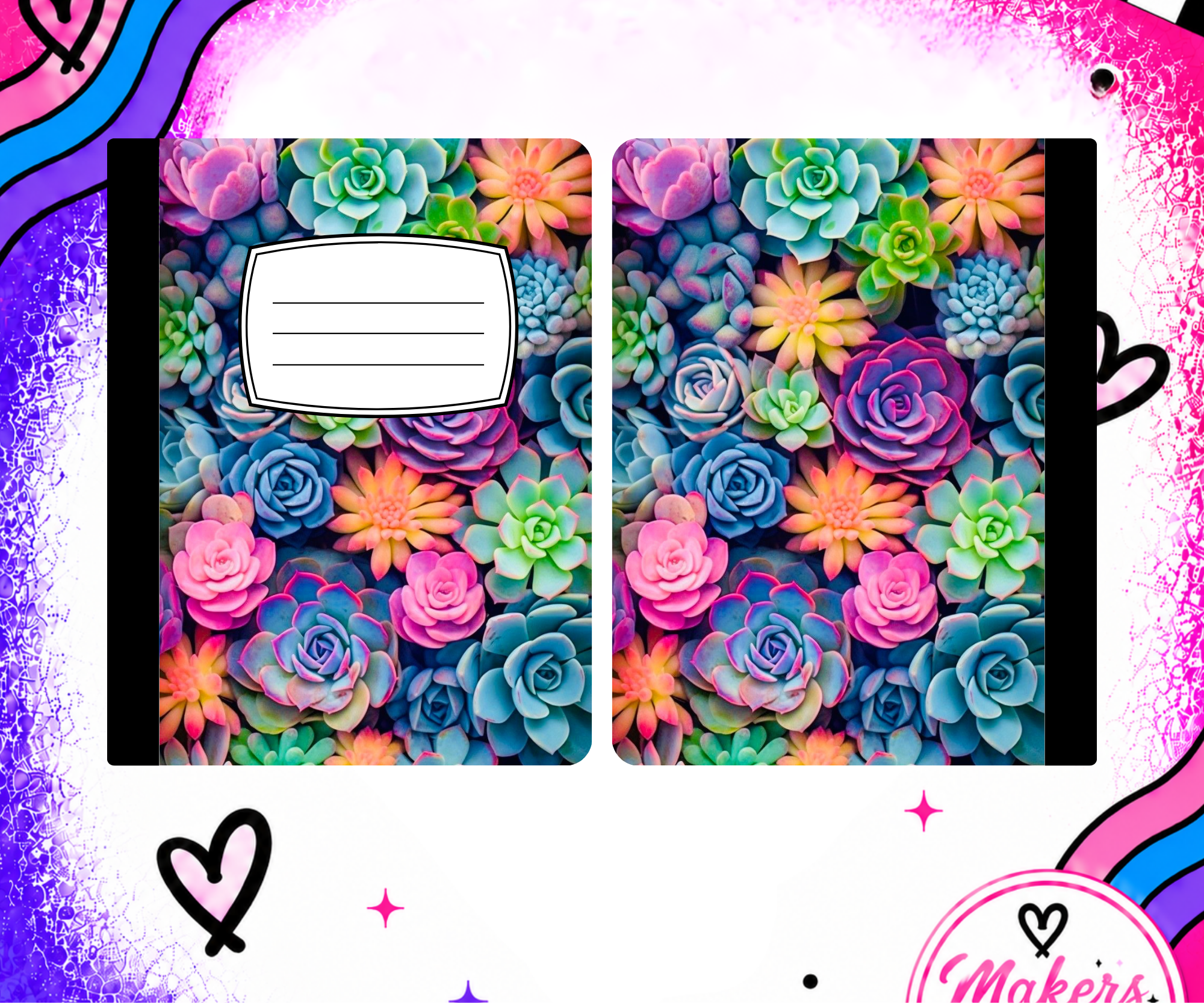 Succulents notebook cover