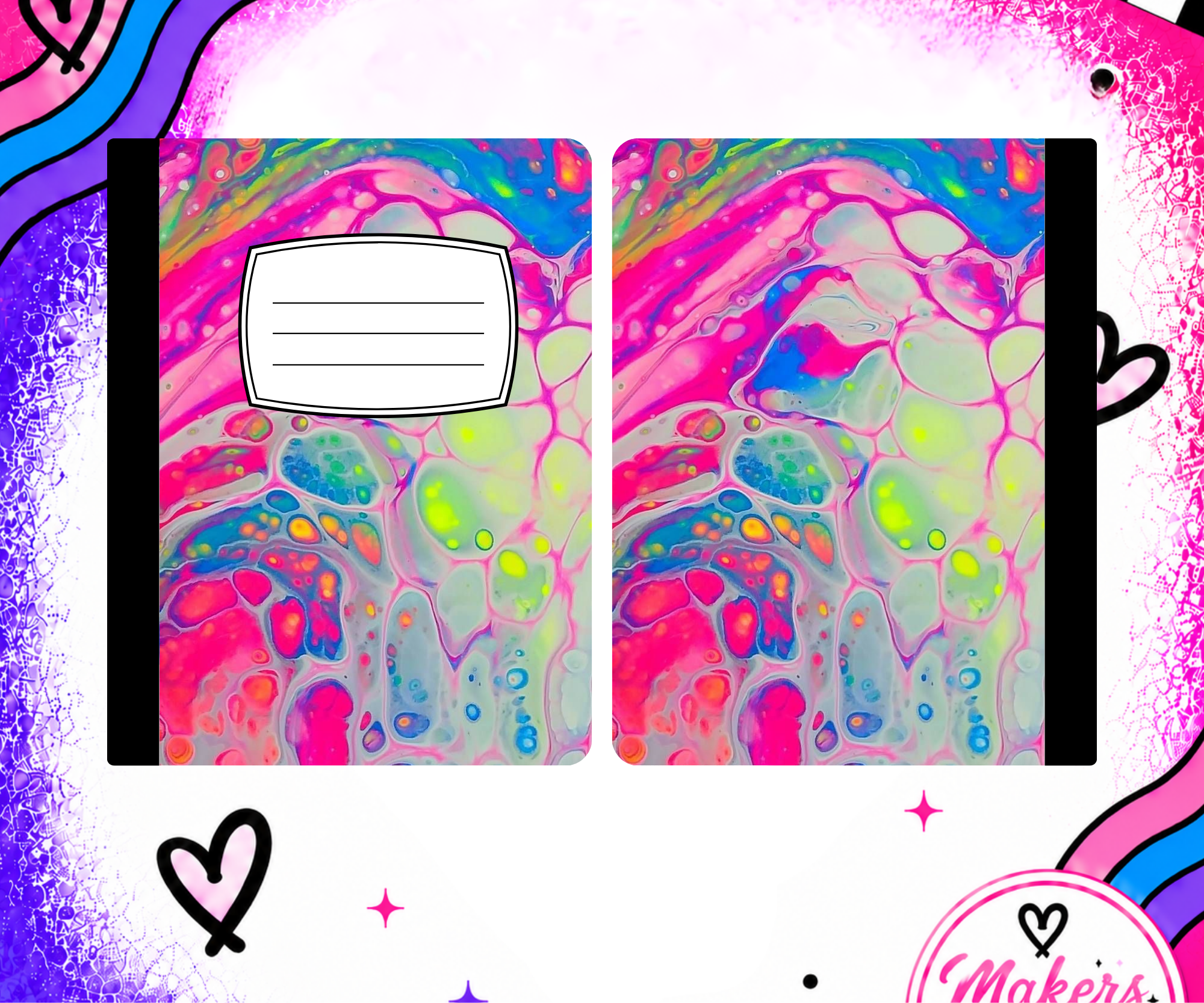 Fluid art notebook cover
