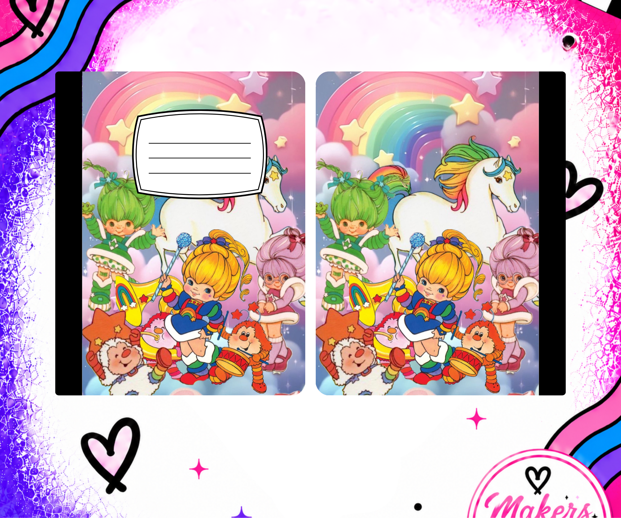 Rainbow kids squares notebook cover