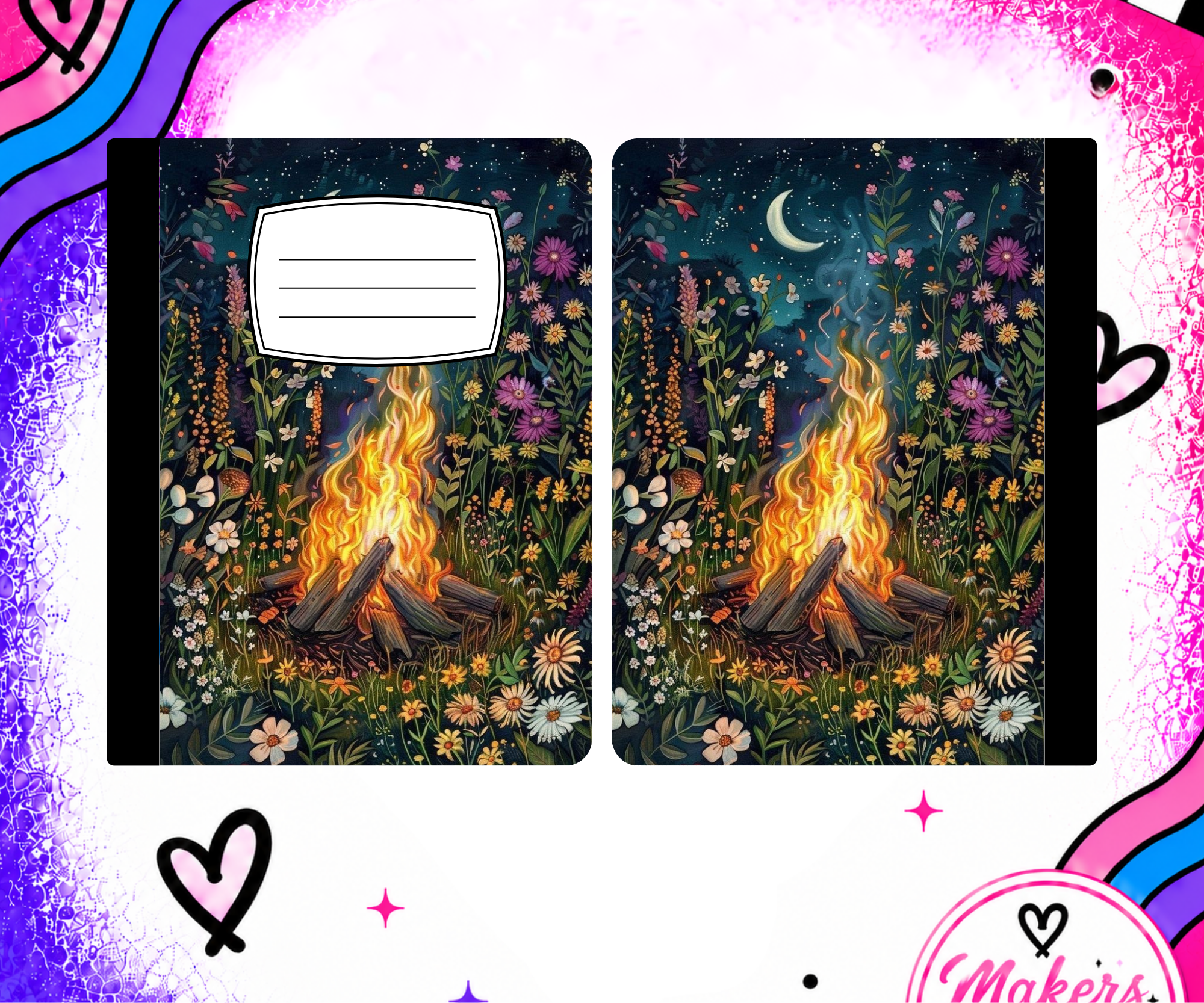 Fall campfire notebook cover