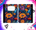 Bright dark flowers  notebook cover