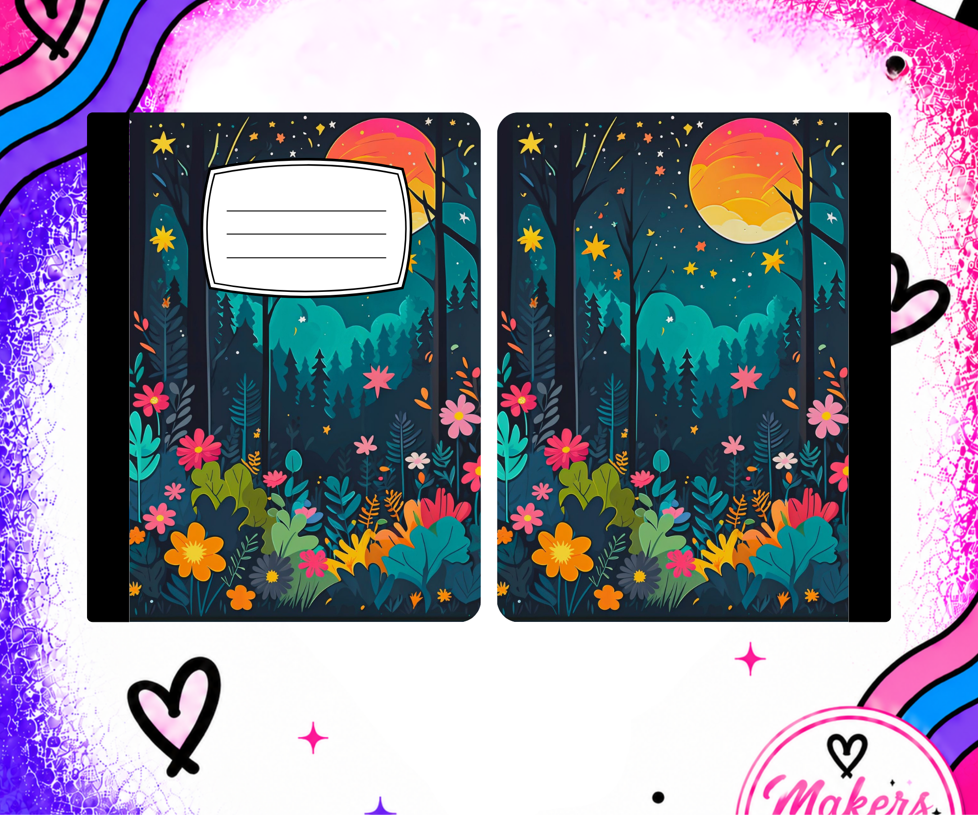 Bright night  notebook cover