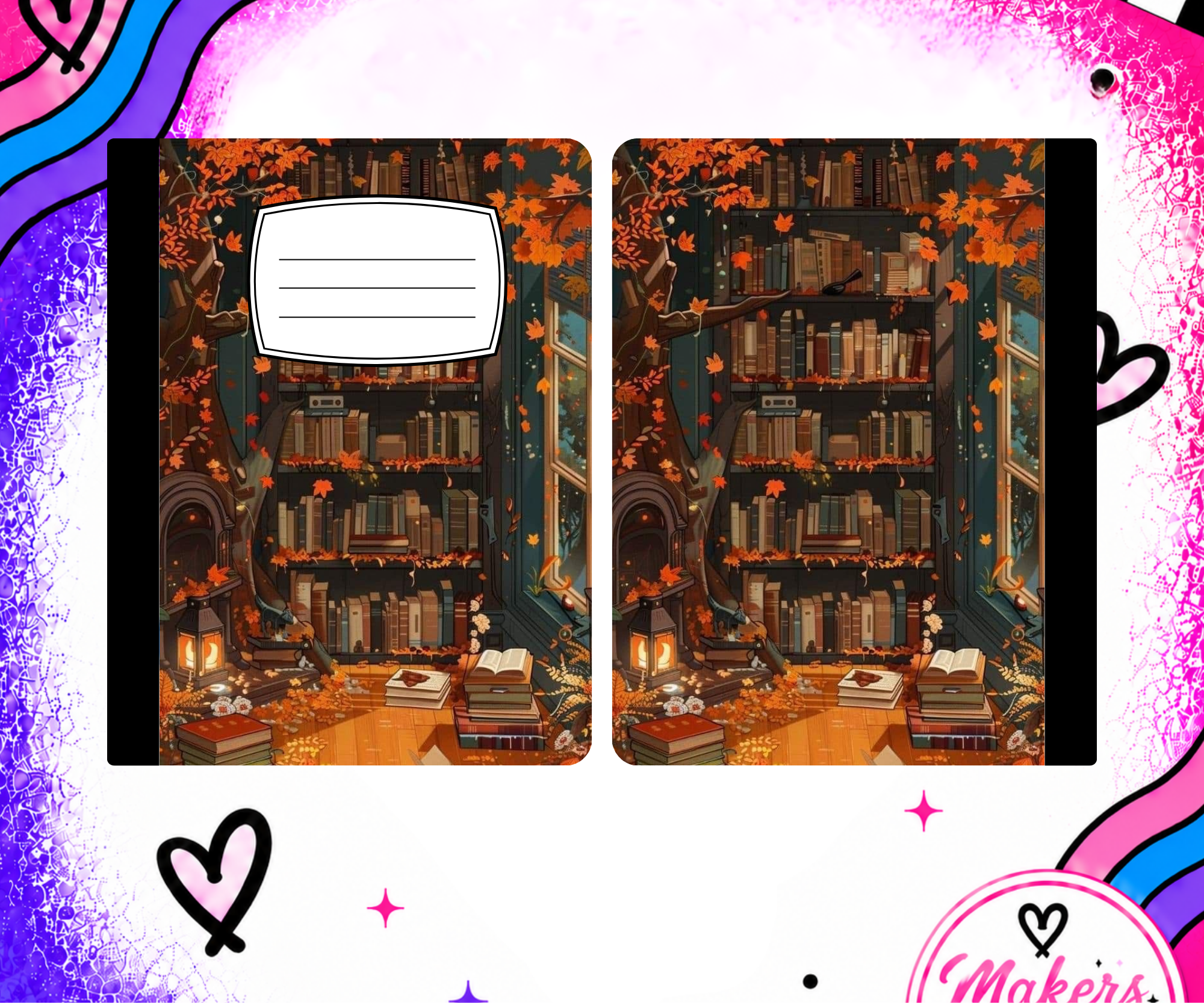 Fall books notebook cover