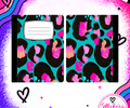 Teal leopard notebook cover