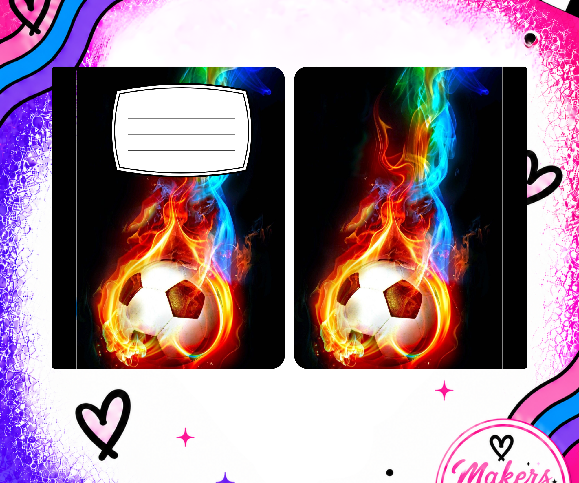 Soccer flame notebook cover