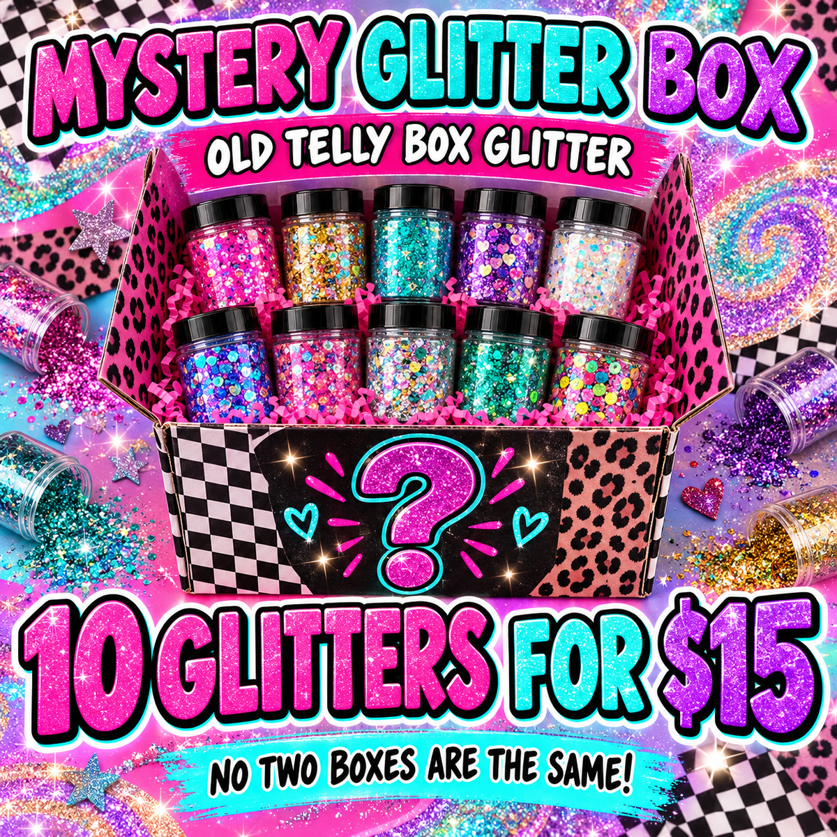 Mystery glitter box tellybox glitters 10 in box