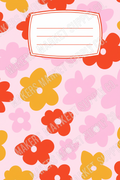ORANGE AND  PINK FLOWERS NOTEBOOK COVER DOWNLOAD