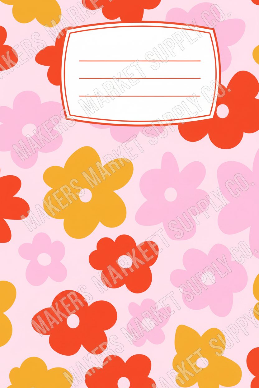 ORANGE AND  PINK FLOWERS NOTEBOOK COVER DOWNLOAD