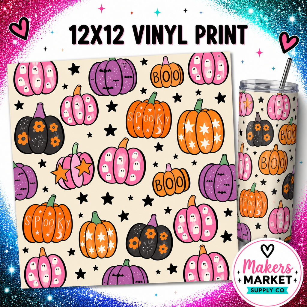 Cute purple and orange pumpkins  Vinyl