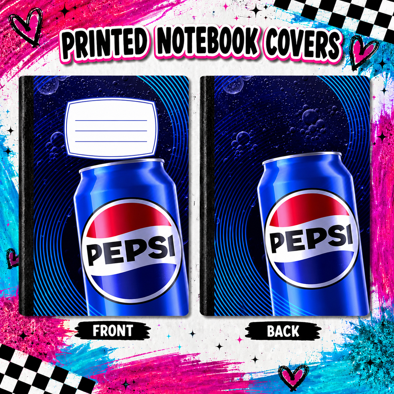 BLUE SODA  printed note book cover