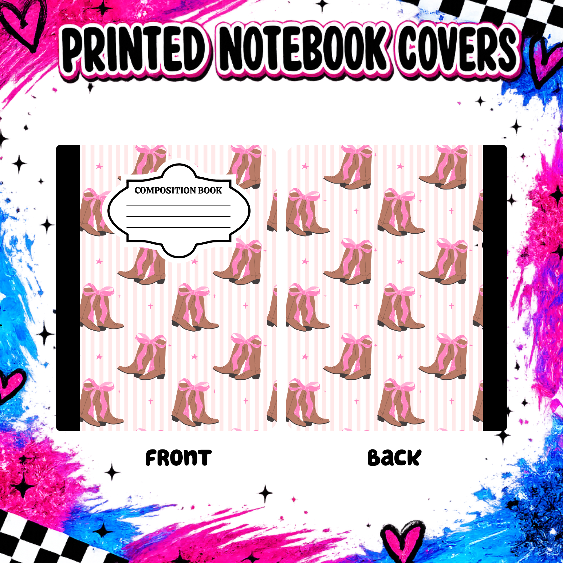 Pink Boots note book cover