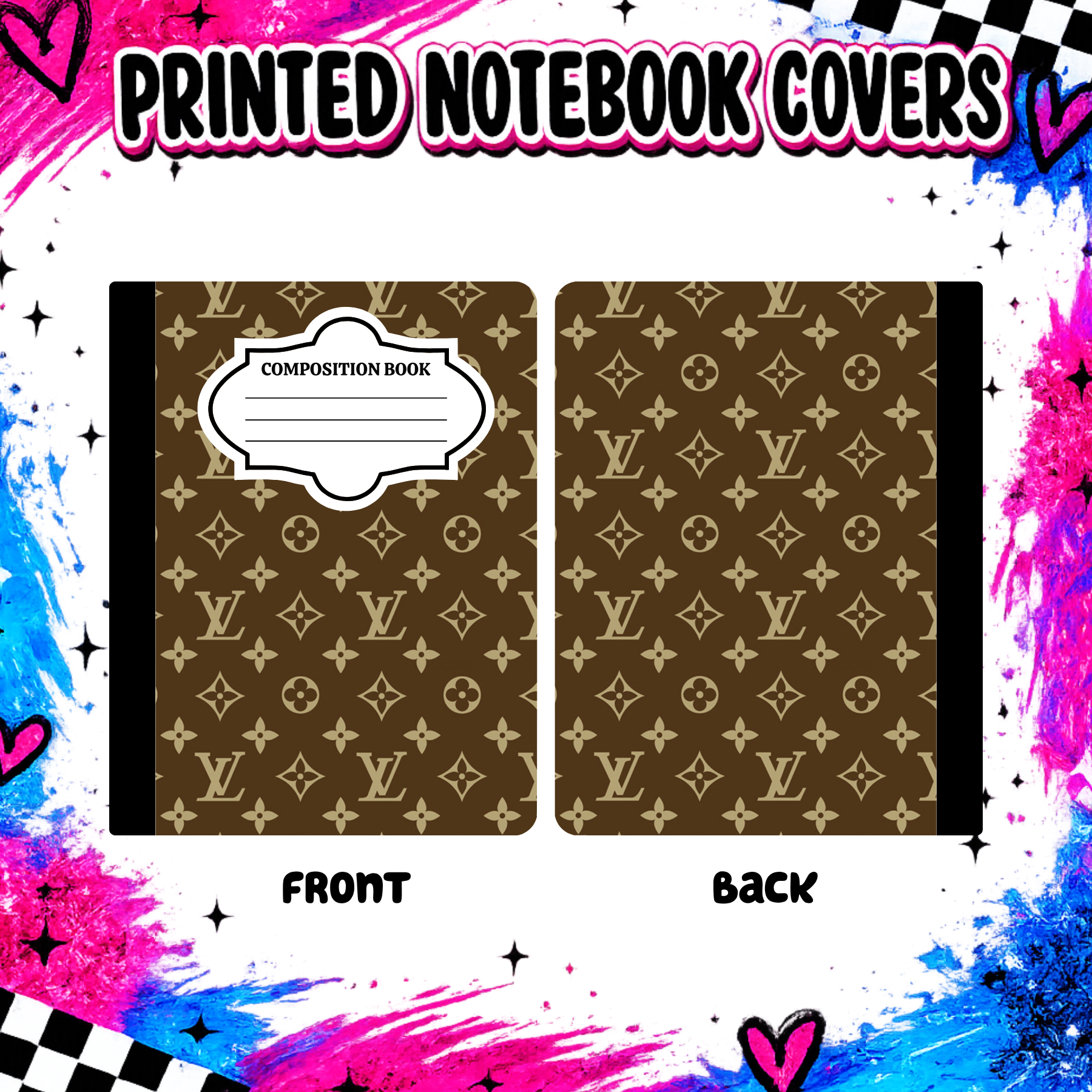 BOUGIE LV BROWN notebook cover