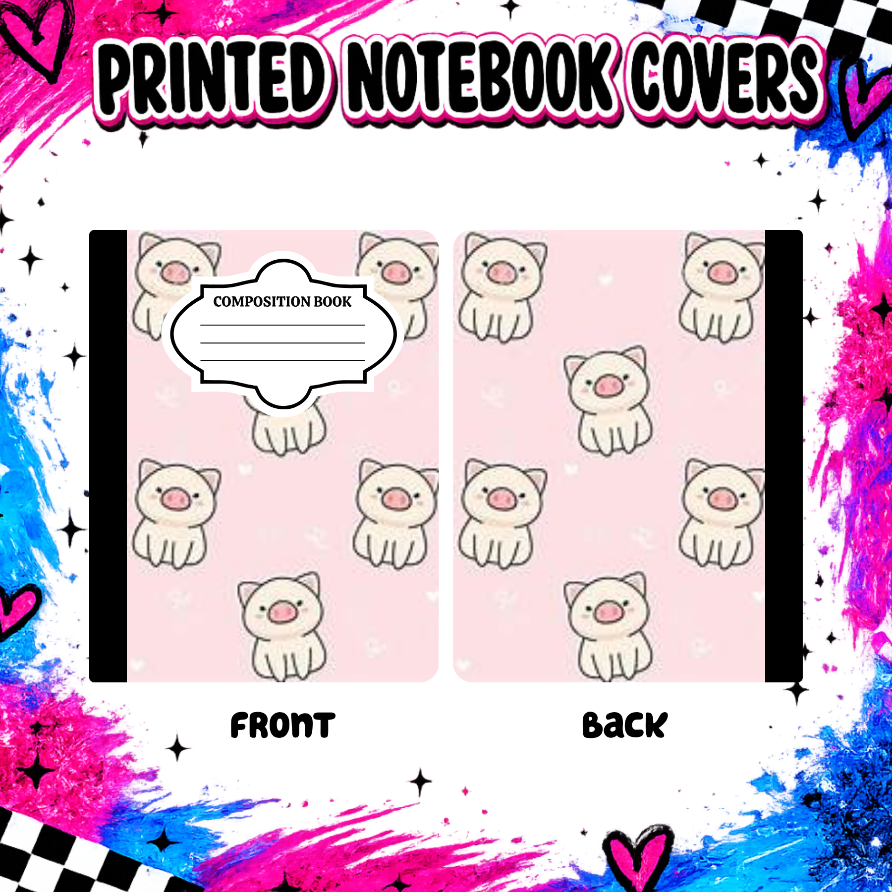 CUTE PIGS  notebook cover