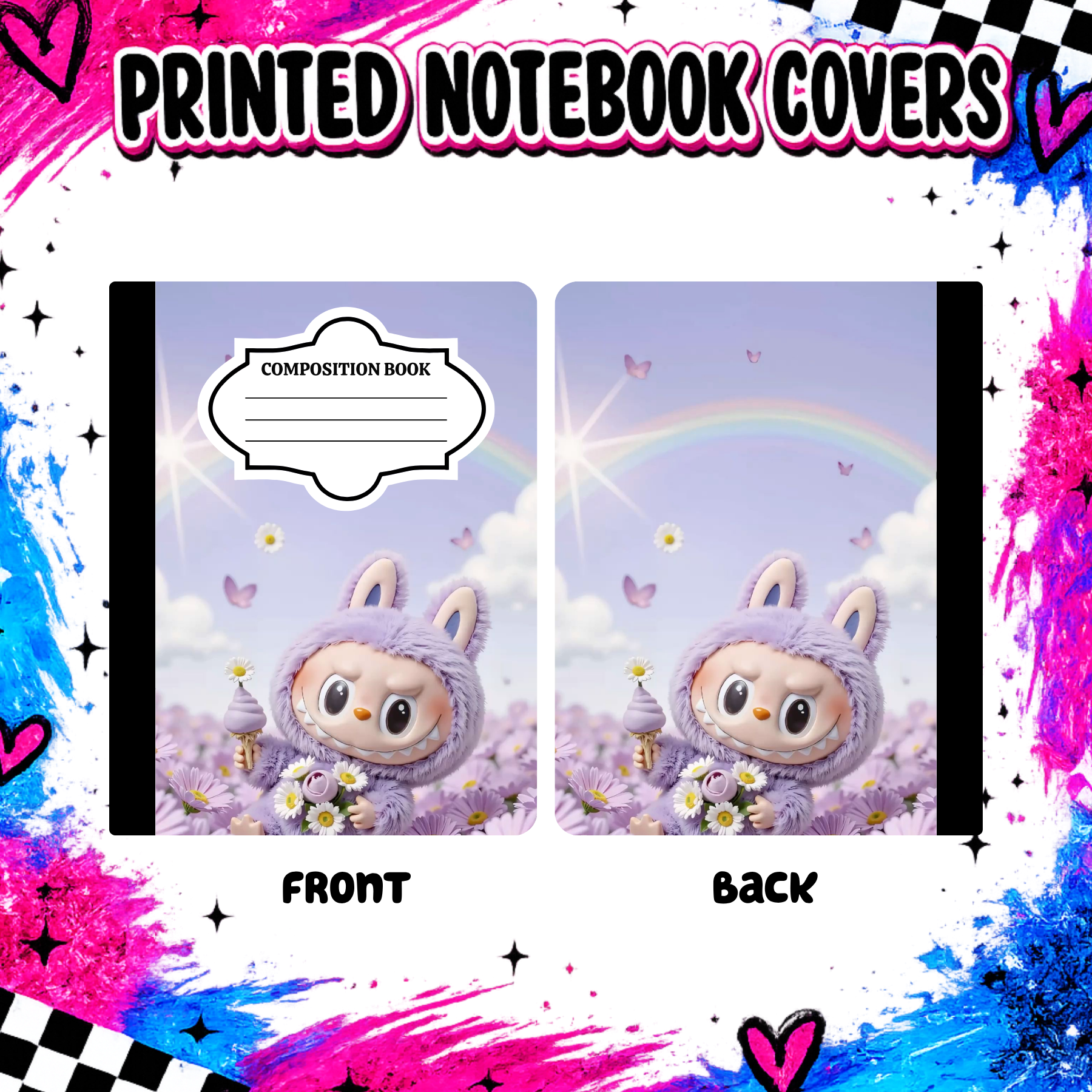 CREEPY PURPLE BUNNY notebook cover