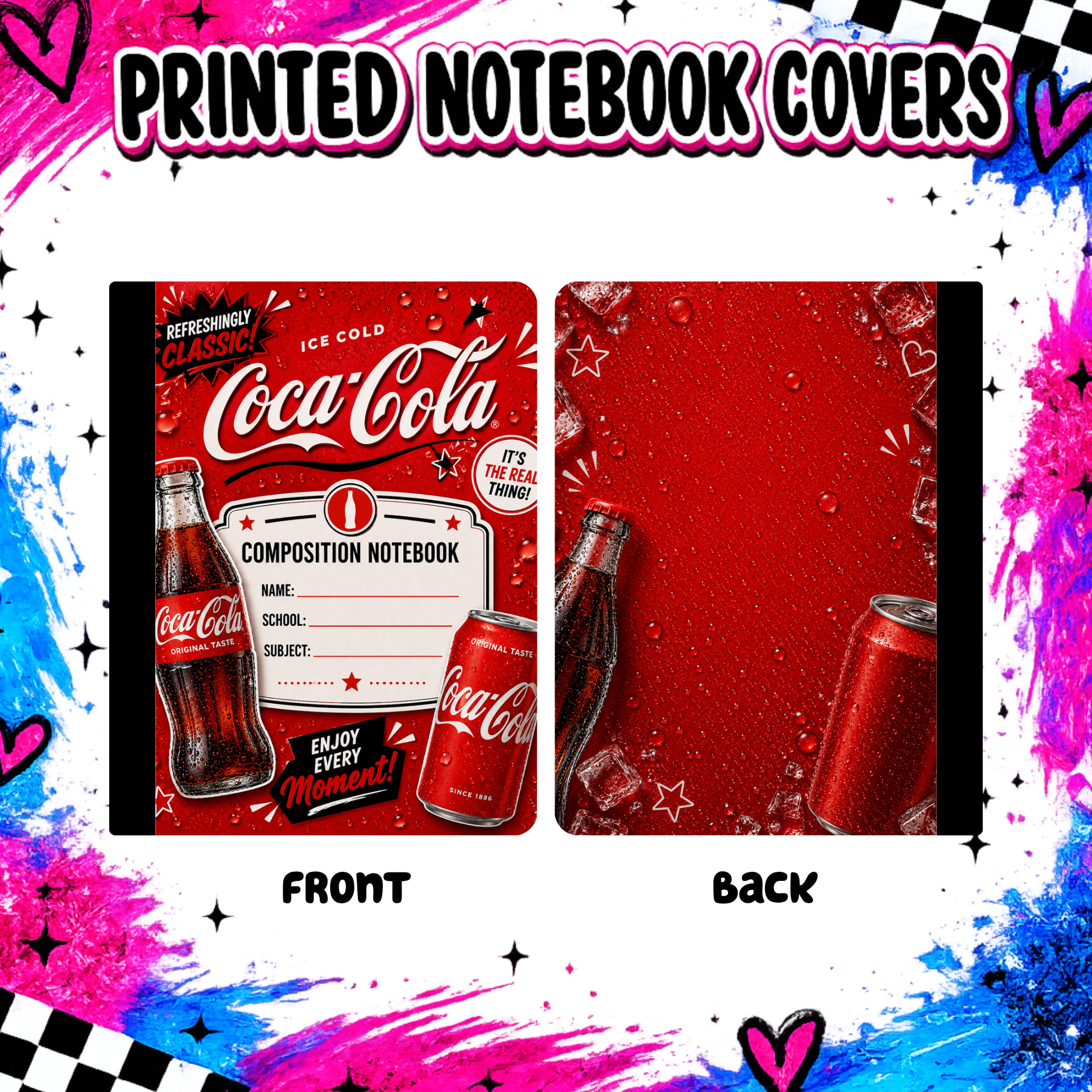 Red cola  drinks notebook cover