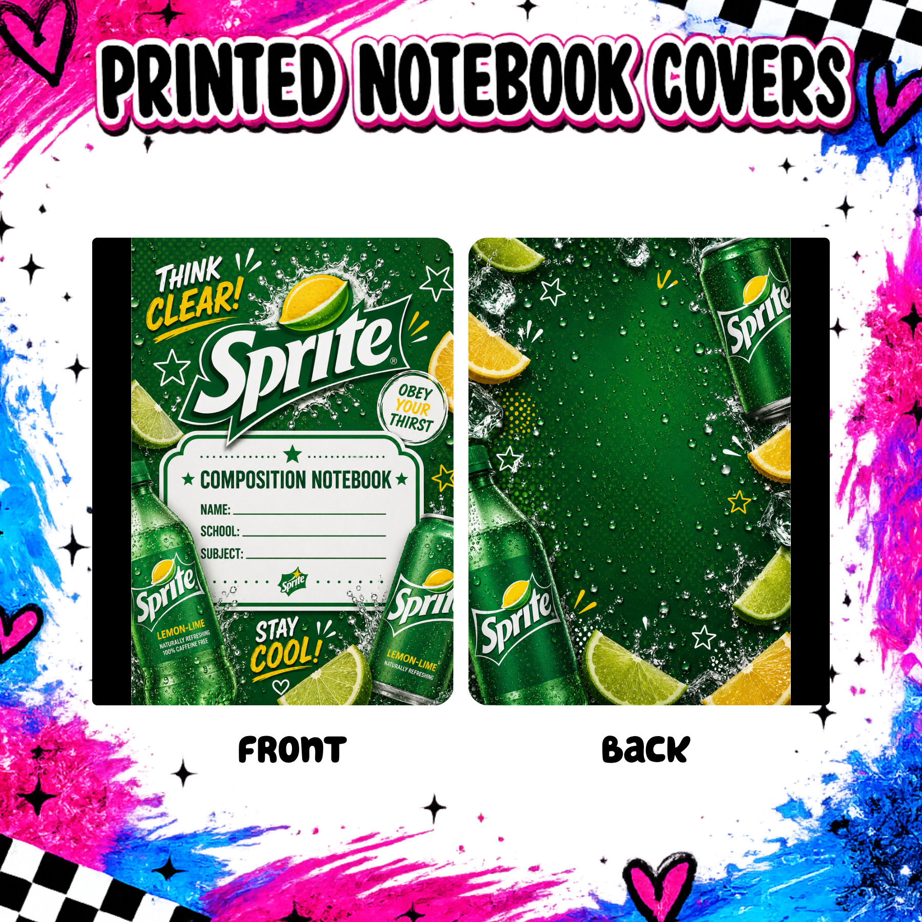 Green soda drinks notebook cover
