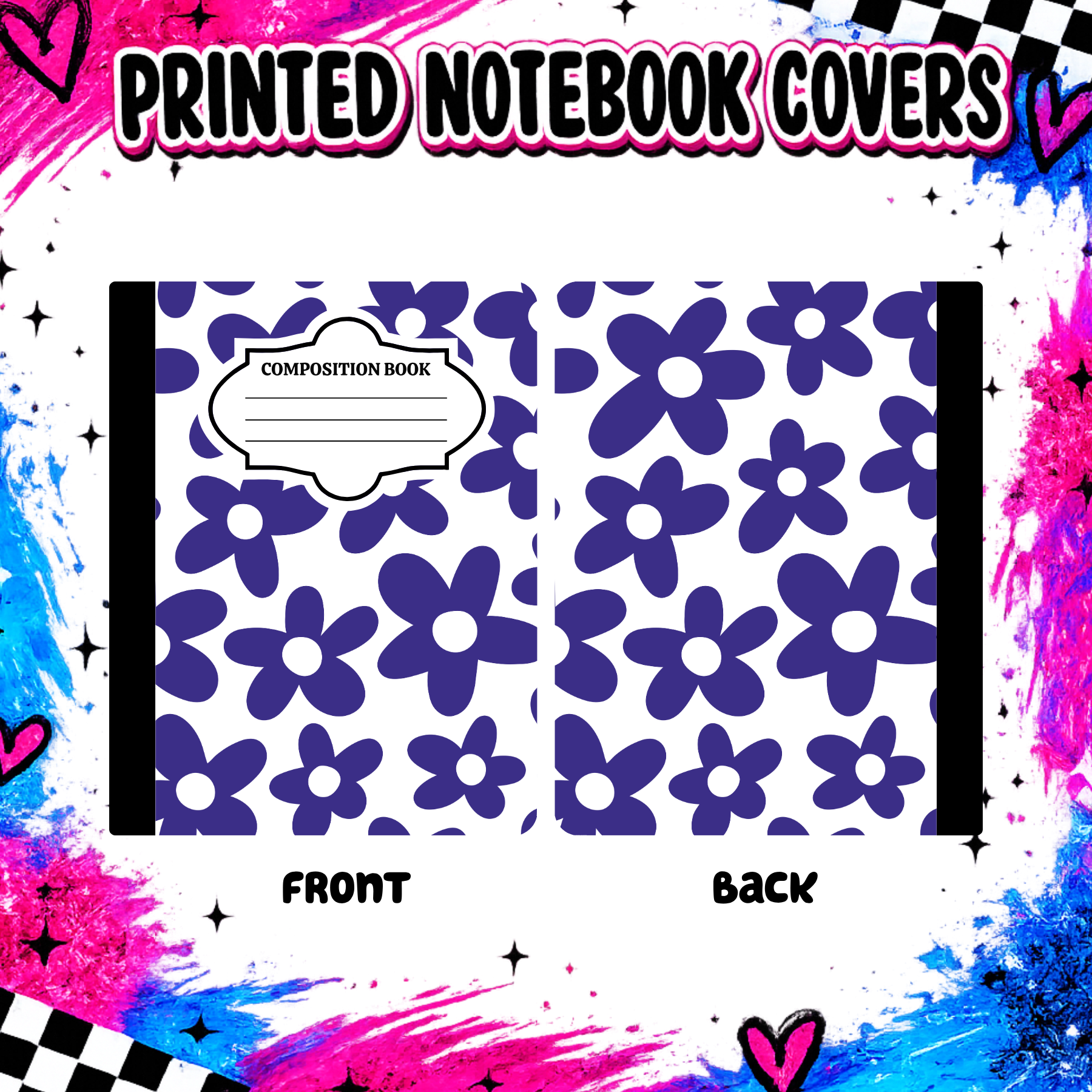 Blue flowers  notebook cover