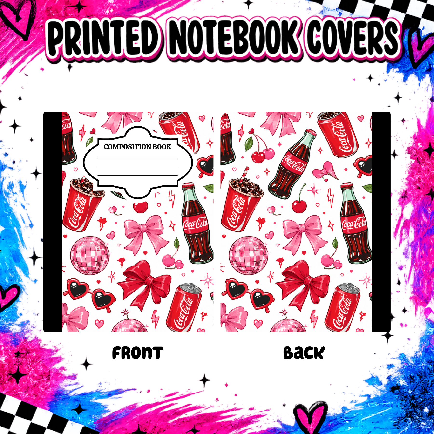 Soda Pop and glasses notebook cover