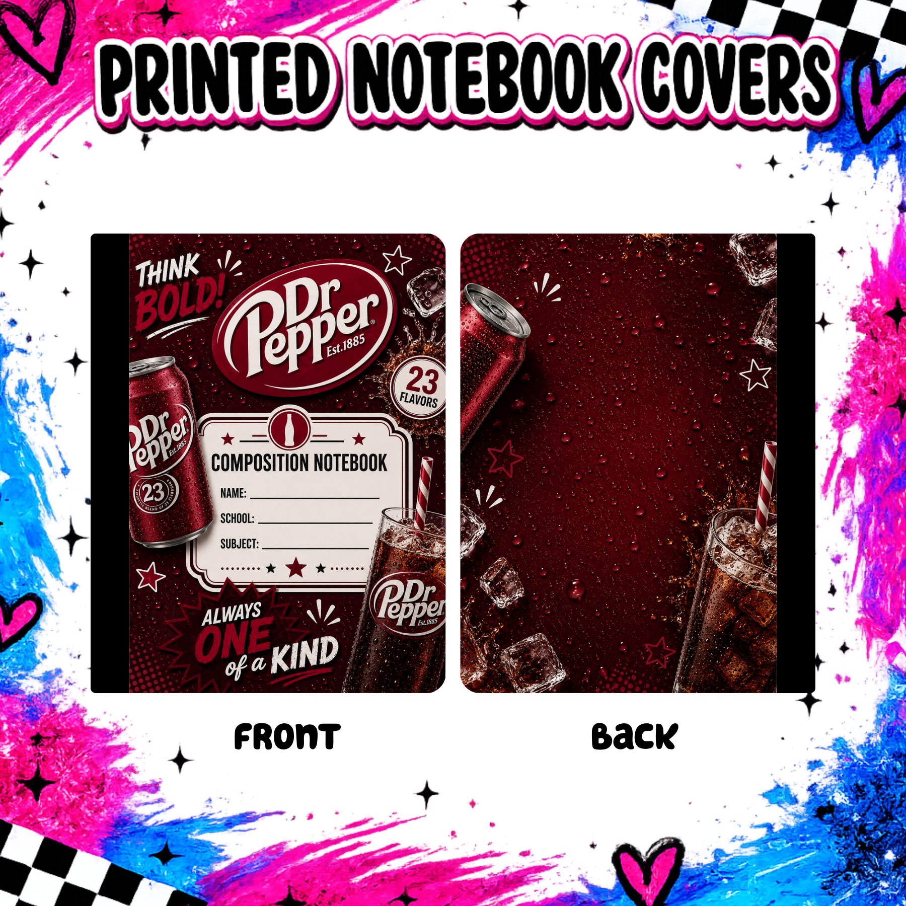 DP soda drinks notebook cover