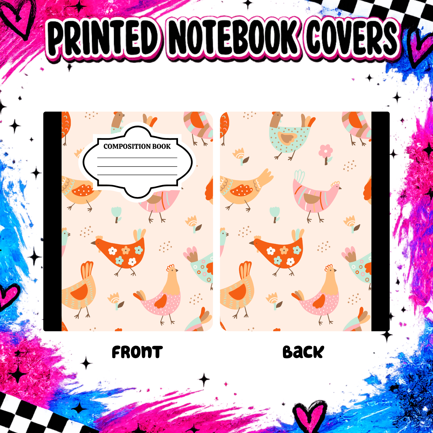 Chickens notebook cover