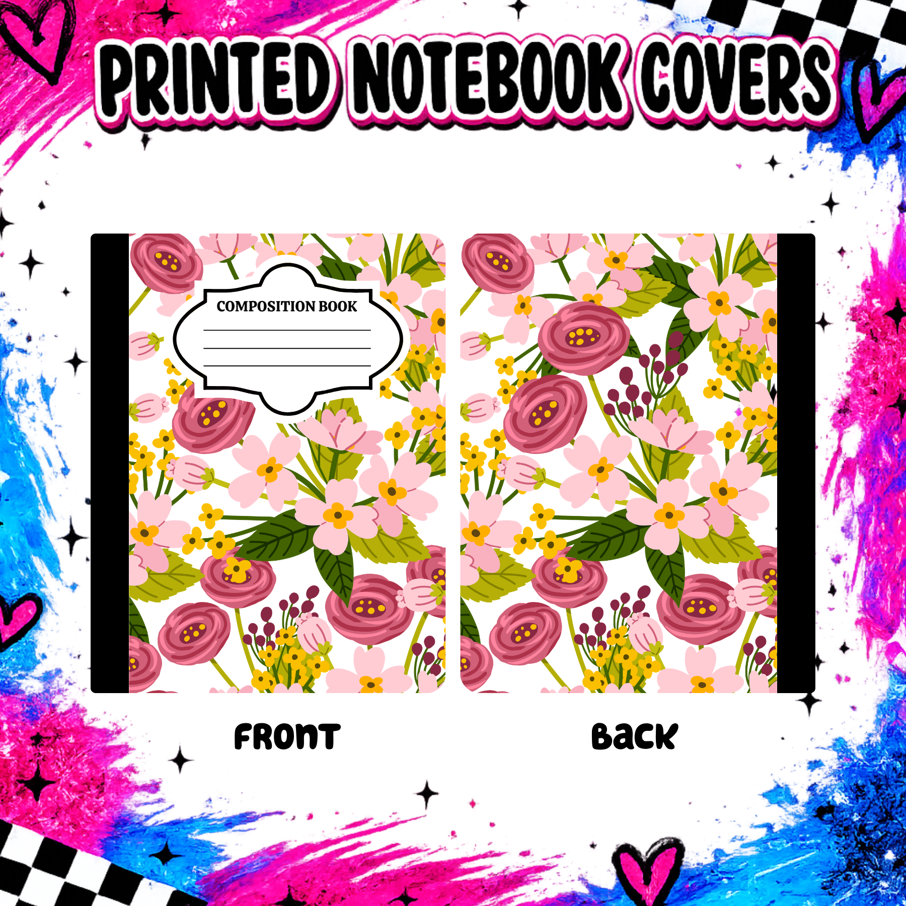 Floral with rose  notebook cover