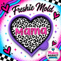 Mama heart leopard freshie mold