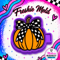PUMPKIN WITH PLAID BOW  FRESHIE MOLD