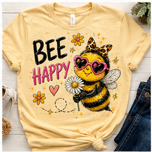 BEE HAPPY  DTF TRANSFER